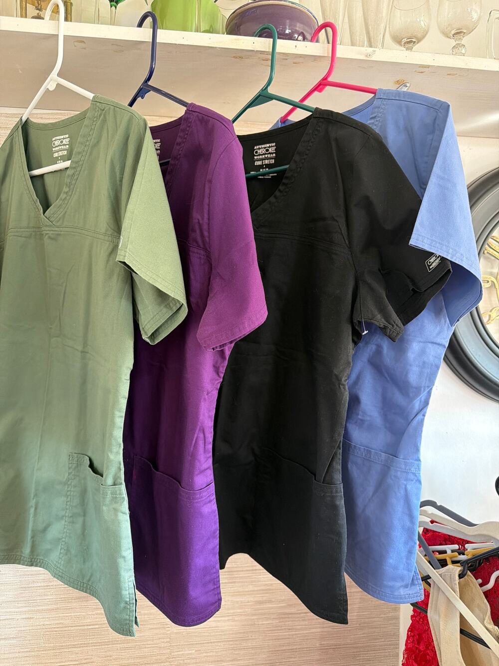 Cherokee Workwear Core Stretch Srub Tops Lot of 4 Size M